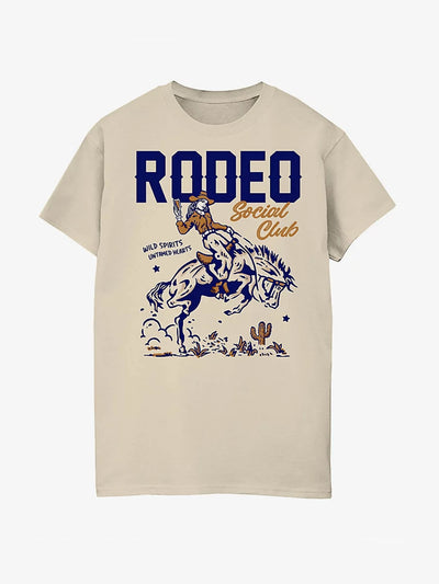 NW2 Rodeo Social Club western printed t-shirt in sand at Collagerie