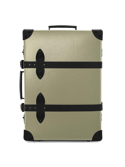 Globe Trotter 2-Wheel carry-on suitcase in Olive/Black at Collagerie