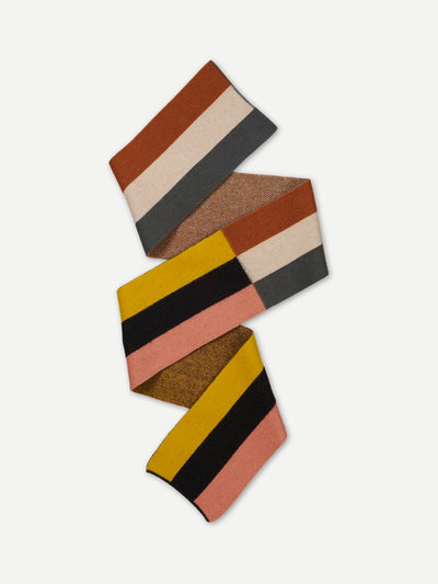 Jo Gordon Striped, brushed-wool scarf at Collagerie