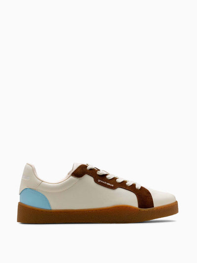 Good News London White and burgundy Venus trainers at Collagerie