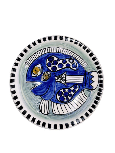 Villa Bologna Blue fish gozo dinner plate at Collagerie