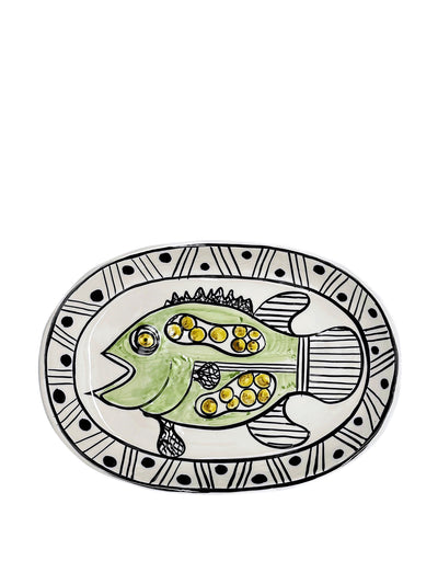 Villa Bologna Small green fish gozo oval platter at Collagerie