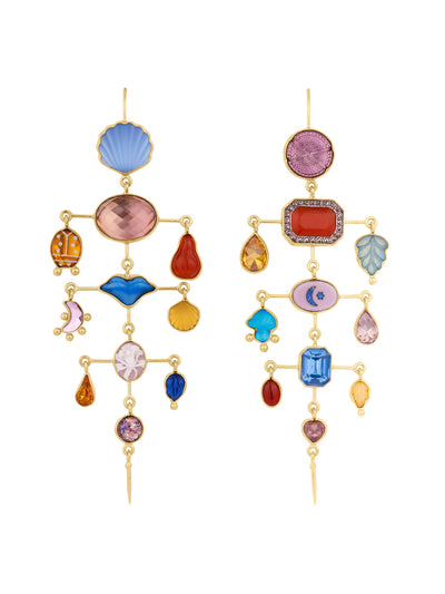 Grainne Morton Multilayer Balance Victorian drop earrings at Collagerie