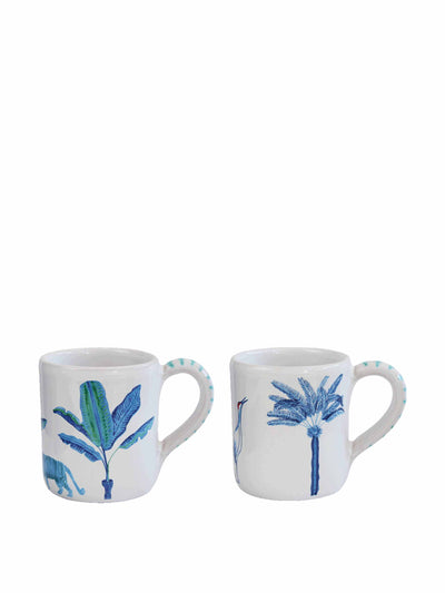 Emporio Sirenuse Elephant Family ceramic mugs (set of 2) at Collagerie