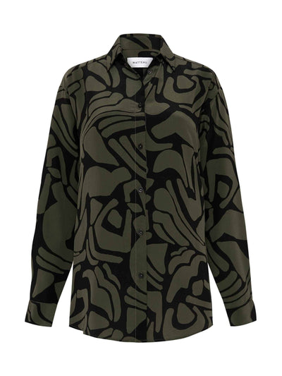 Matteau Pebble long sleeve silk shirt at Collagerie