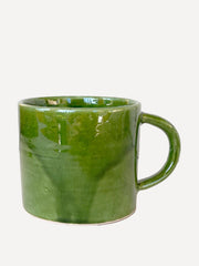 Large green glazed mug