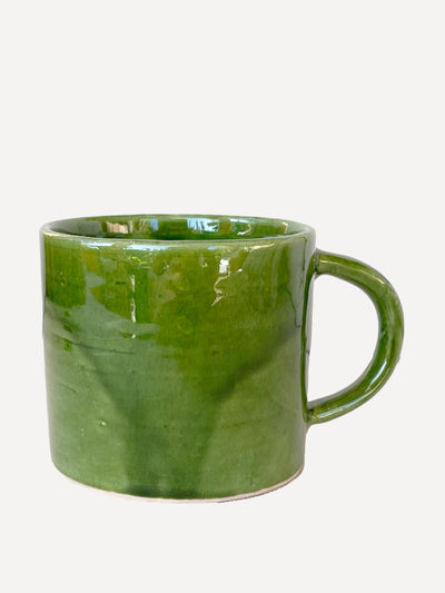 Arbala Large green glazed mug at Collagerie