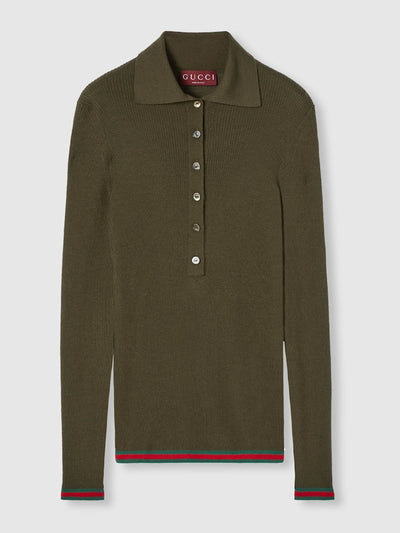 Gucci Cashmere silk top with embroidery at Collagerie