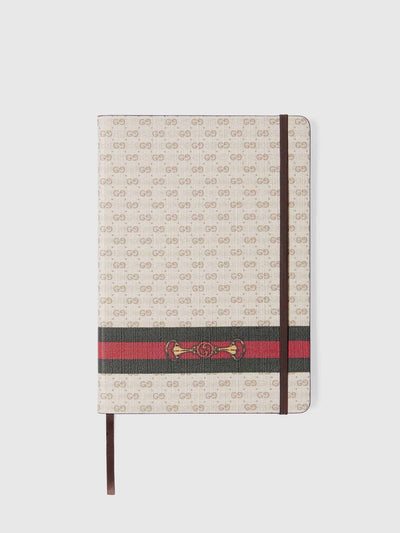 Gucci Large customisable notebook with Web and Horsebit at Collagerie