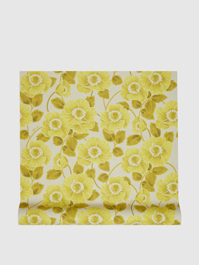 Gucci Yellow floral print wallpaper at Collagerie