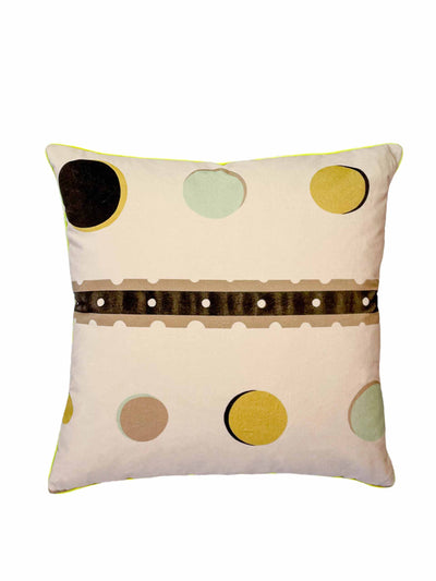 GVE&CO Five Moons ivory velvet cushion at Collagerie