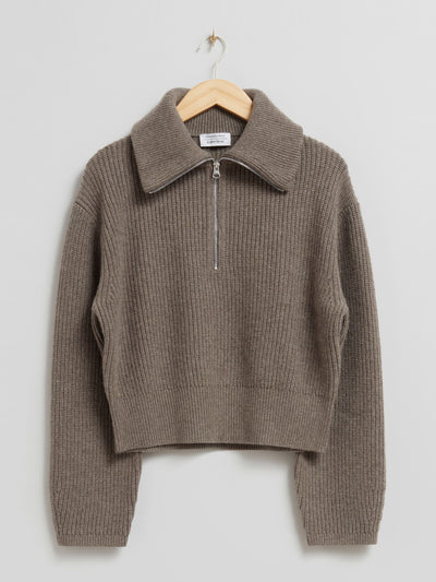 & Other Stories Half-zip knit jumper at Collagerie