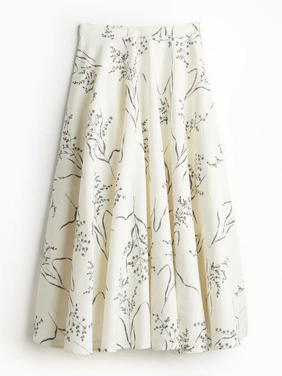 H&M Linen-blend circular skirt at Collagerie