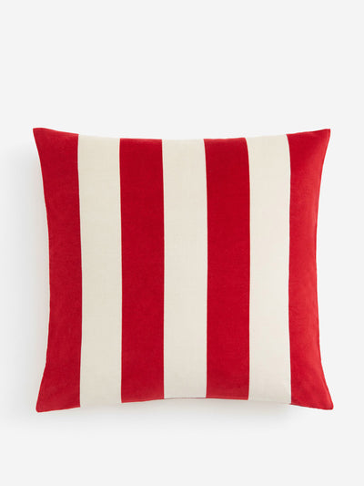 H&M Home Striped velvet cushion cover at Collagerie