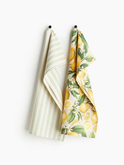 H&M Home 2-pack print-motif tea towels at Collagerie