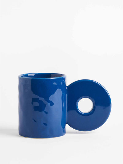 H&M Blue glazed stoneware mug at Collagerie