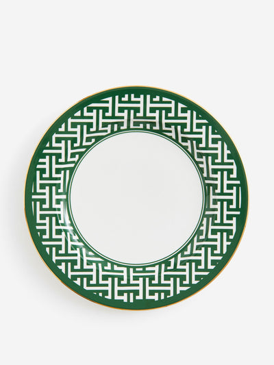 H&M Home Green patterned porcelain plate at Collagerie