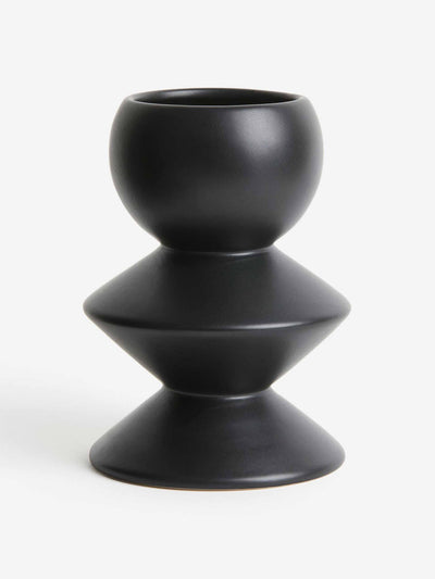 H&M Home Stoneware vase in Anthracite Grey at Collagerie