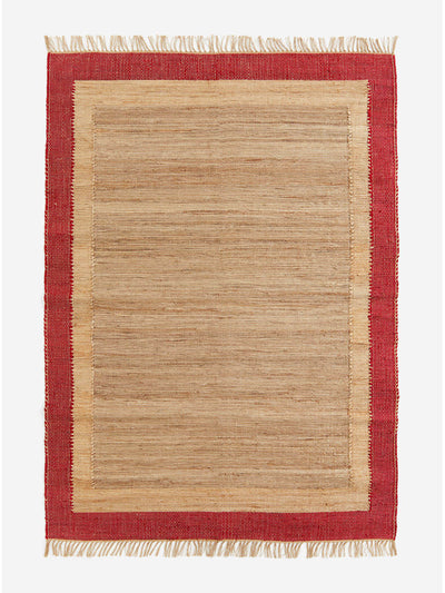 H&M Home Beige and red jute rug at Collagerie