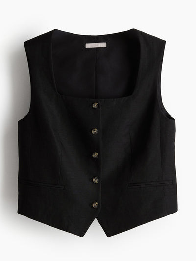 H&M Linen-blend suit waistcoat at Collagerie