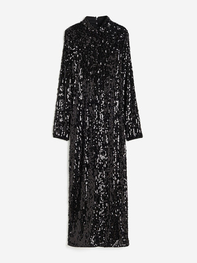 H&M Black sequinned maxi dress at Collagerie