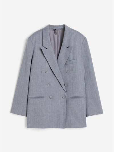 H&M Grey oversize double-breasted blazer at Collagerie