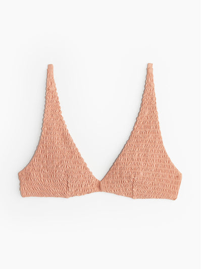 H&M Smocked triangle bikini top at Collagerie