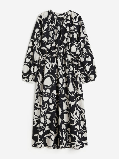 H&M Tie-detail printed cotton dress at Collagerie