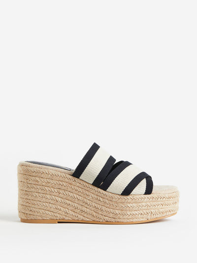 H&M Striped wedge-heeled espadrilles at Collagerie