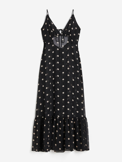 H&M Black polka dot sheer chiffon dress at Collagerie