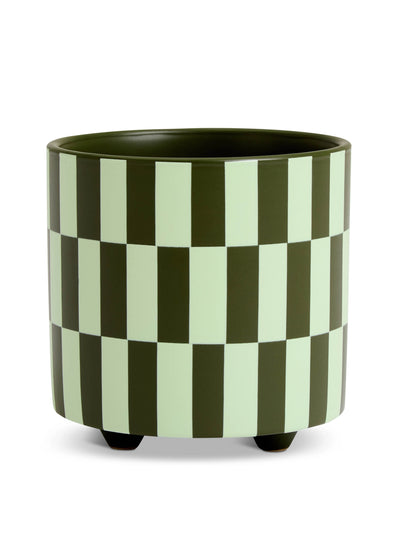 Habitat Checked ceramic footed planter at Collagerie