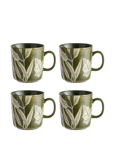 Habitat Floral mugs in green (set of 4) at Collagerie