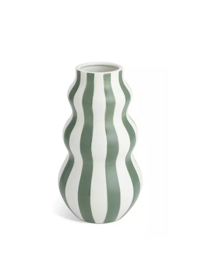 Habitat Hand painted stripe vase in green at Collagerie