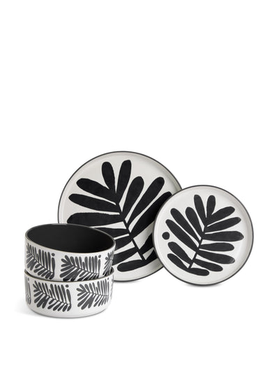 Habitat Leaf stoneware dinner set (12-piece) at Collagerie