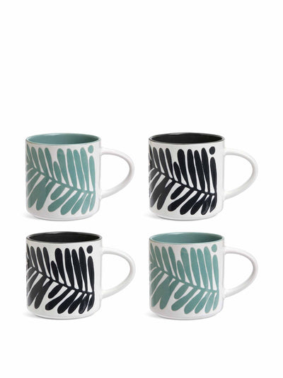 Habitat Leaf stoneware mugs (set of 4) at Collagerie