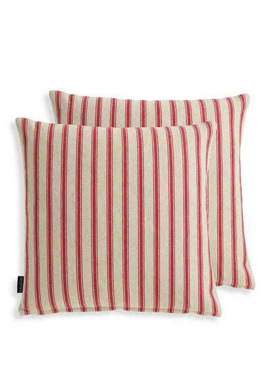 Habitat Red dye yarn stipe cushion covers (set of 2) at Collagerie