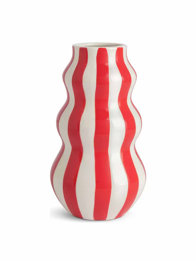 Habitat Hand painted stripe vase in red at Collagerie