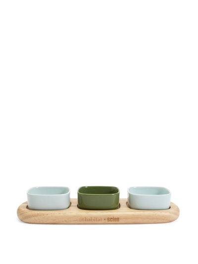 Habitat X Scion Dipping bowls with board (set of 3) at Collagerie