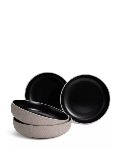 Habitat Raw edge speckle black pasta bowls (set of 4) at Collagerie