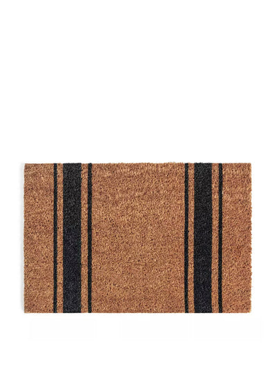 Habitat Black and brown stripe coir doormat at Collagerie