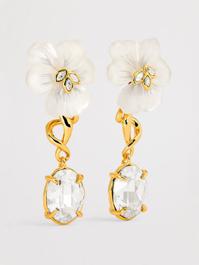 Alexis Bittar Gold-plated crystal pansy earrings at Collagerie