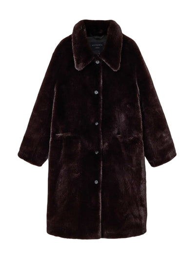 AllSaints Faux fur sora coat at Collagerie