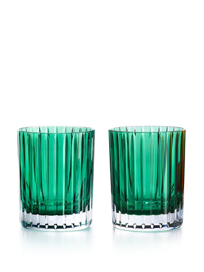 Baccarat Large Harmonie dark green tumblers (set of 2 at Collagerie