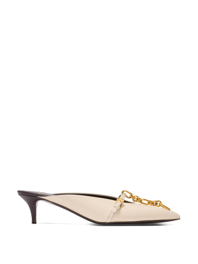 Balmain Leather sync mules 50 at Collagerie