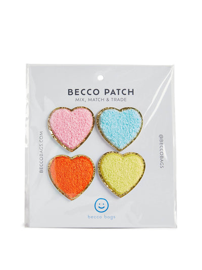 Becco Bags Multi sparkle hearts 4-piece patch set at Collagerie