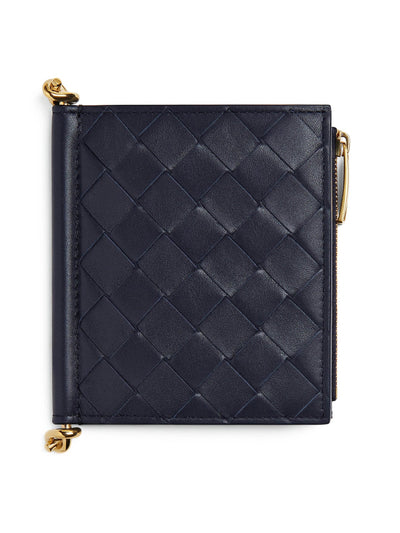 Bottega Veneta Blue small calfskin Solstice bifold wallet at Collagerie