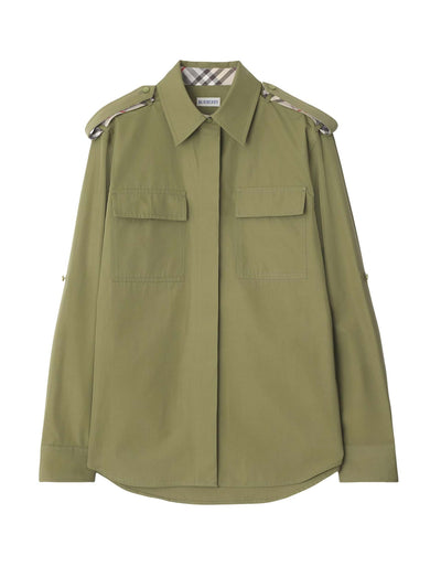 Burberry Cotton check-trim shirt at Collagerie
