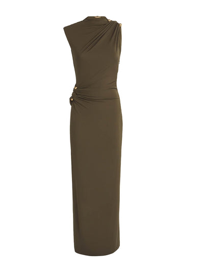 Cult Gaia Green sleeveless izola maxi dress at Collagerie