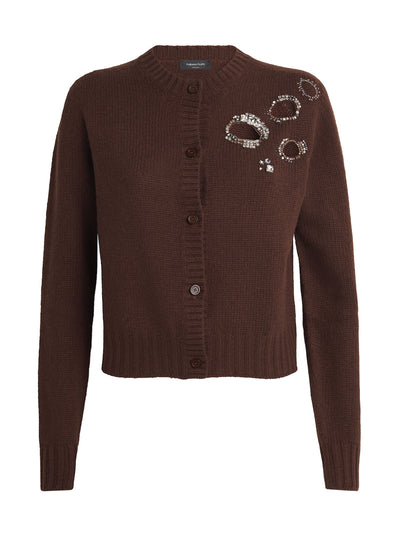 Fabiana Filippi Wool-silk-cashmere embellished cardigan at Collagerie