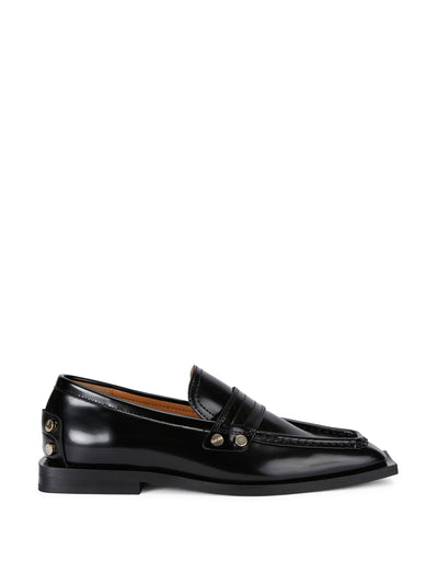 Ganni Studded square-toe loafers at Collagerie